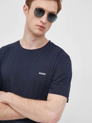 HUGO T-shirt męski bawełniany Dero222 granatowy
