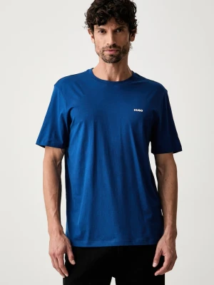HUGO T-shirt męski bawełniany Dero222 niebieski