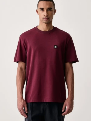 HUGO T-shirt męski bawełniany Deryk bordowy