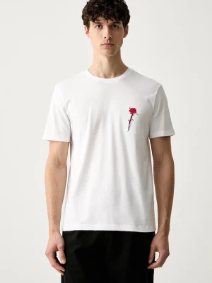 HUGO T-shirt męski bawełniany Diflow biały
