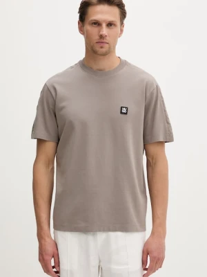 HUGO T-shirt męski bawełniany Drostee beżowy