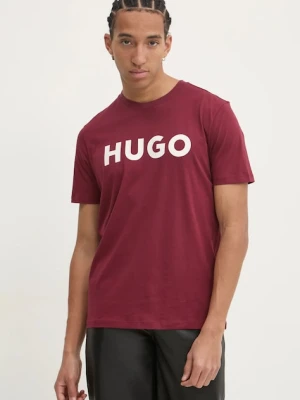 HUGO T-shirt męski bawełniany Dulivio czerwony
