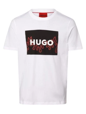 HUGO T-shirt męski Mężczyźni Bawełna biały nadruk,