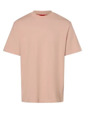 HUGO T-shirt męski Mężczyźni Bawełna różowy jednolity,