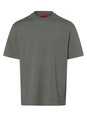 HUGO T-shirt męski Mężczyźni Bawełna zielony jednolity,
