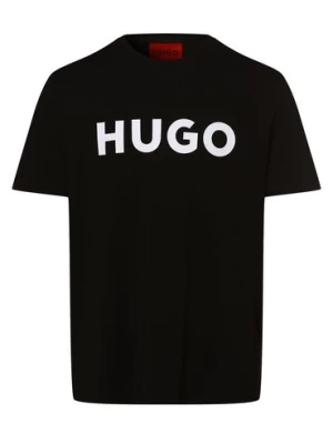 HUGO T-shirt męski Mężczyźni Dżersej czarny,