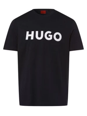 HUGO T-shirt męski Mężczyźni Dżersej niebieski nadruk,