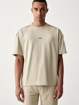 HUGO T-shirt oversize męski z bawełną NOAH T-SHIRT beżowy