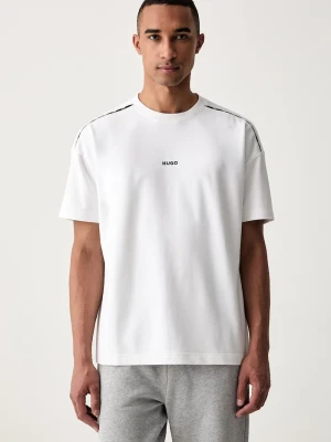 HUGO T-shirt oversize męski z bawełną NOAH T-SHIRT beżowy