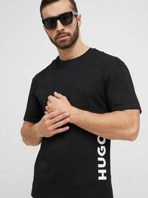 HUGO t-shirt plażowy kolor czarny 50493727