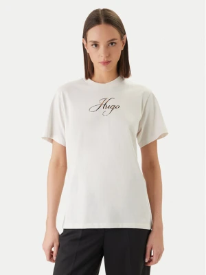 HUGO T-Shirt Vintage 50560566 Écru Regular Fit Kremowy