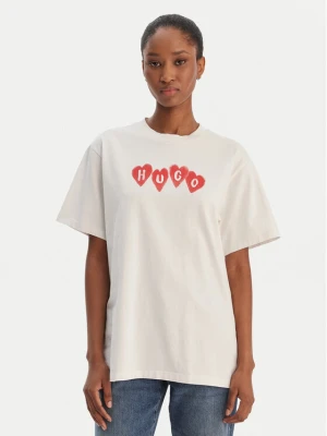 HUGO T-Shirt Vintage 50561164 Kremowy Relaxed Fit