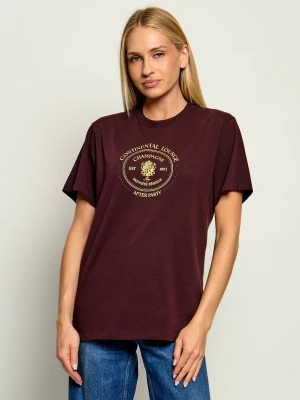 HUGO T-shirt Vintage | Relaxed fit bordowy