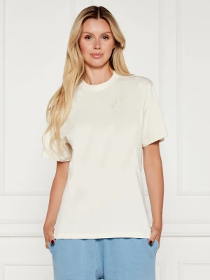 HUGO T-shirt Vintage Tee_19 | Loose fit kremowy