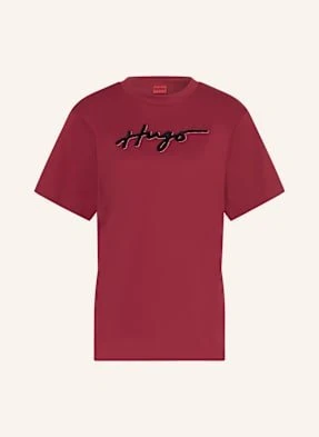 Hugo T-Shirt Vintage Tee Z Ozdobnymi Kamykami rot