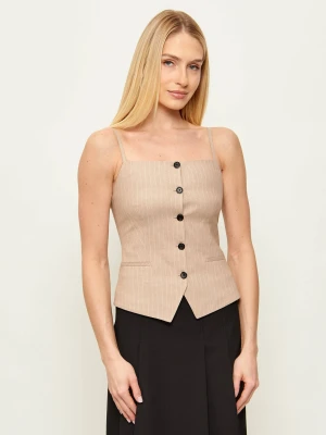 HUGO Top Copale | Slim Fit | z dodatkiem lnu