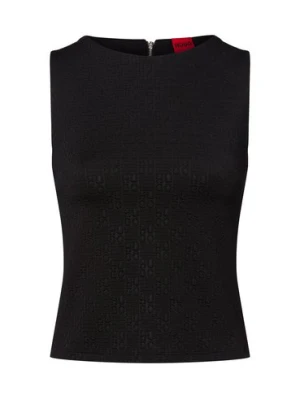 HUGO Top damski - Daironi Kobiety czarny wypukły wzór tkaniny,