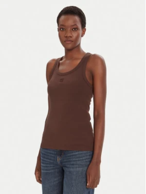 HUGO Top Datamia 50514489 Brązowy Slim Fit