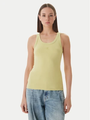 HUGO Top Datamia 50514489 Zielony jasny Slim Fit