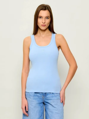 HUGO Top Datamia | Slim Fit błękitny