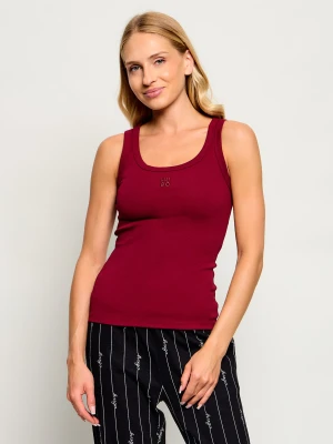 HUGO Top Datamia | Slim Fit bordowy