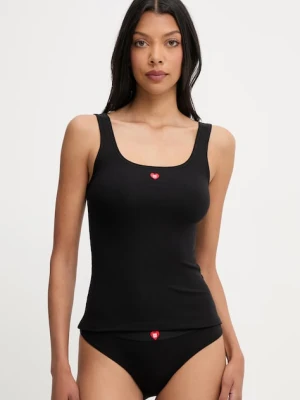 HUGO top lounge damski z modalu HUGO HEART VEST czarny