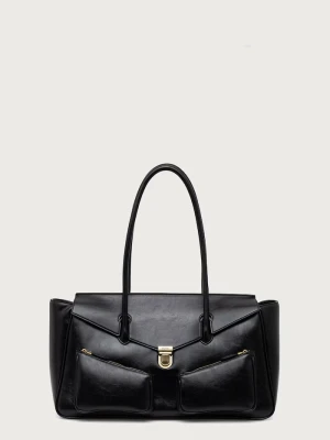 HUGO torebka damska z imitacji skóry Quinley_Shoulder Bag czarny
