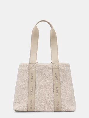 HUGO torebka Becky SH_Tote SM kolor beżowy 50552302