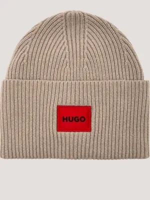 HUGO Wełniana czapka Saffa