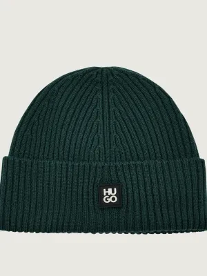 HUGO Wełniana czapka Xola_Metal