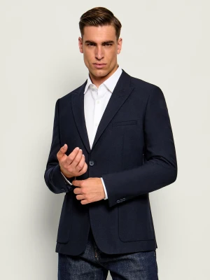 HUGO Wełniana marynarka Arti261F2X | Extra slim fit granatowy