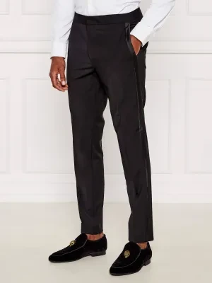 HUGO Wełniane spodnie Hesten224E1X | Extra slim fit