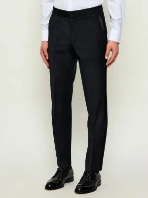 HUGO Wełniane spodnie Hesten224E1X | Extra slim fit