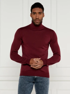 HUGO Wełniany golf San Thomas-M | Regular Fit bordowy