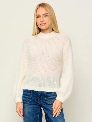 HUGO Wełniany półgolf Siforo | Oversize fit ecru