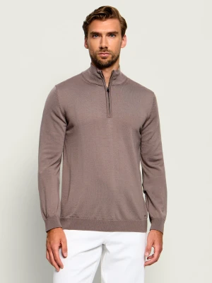 HUGO Wełniany sweter San Quirin-M | Regular Fit beżowy