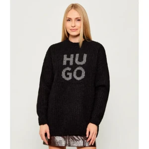 HUGO Wełniany sweter Sloguis | Loose fit