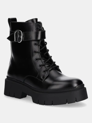 HUGO workery Kris damskie kolor czarny na platformie 50552730