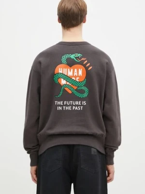 Human Made bluza bawełniana TSURIAMI SWEATSHIRT męska kolor brązowy z nadrukiem HM29CS011