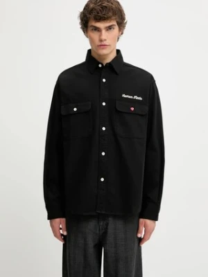 Human Made koszula bawełniana OVERSIZED męska kolor czarny relaxed z kołnierzykiem klasycznym HM30SH014
