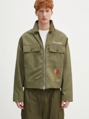 Human Made kurtka bawełniana Military Jacket kolor zielony przejściowa HM29JK016