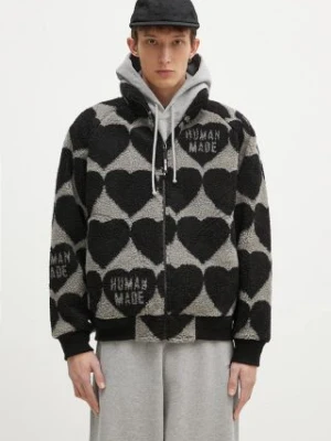 Human Made kurtka Heart Fleece męska kolor czarny przejściowa oversize HM28JK040