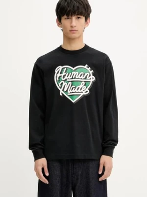 Human Made longsleeve bawełniany męskie kolor czarny z nadrukiem HM29CS021