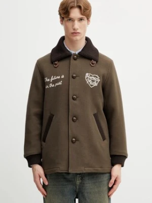 Human Made płaszcz z dodatkiem wełny WOVEN COAT