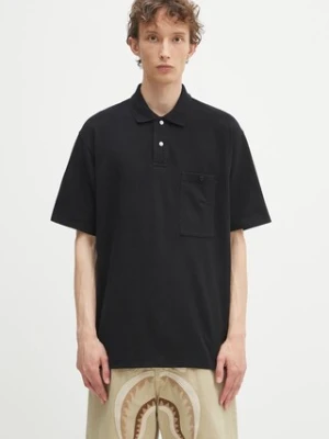 Human Made polo bawełniane męski kolor czarny gładki HM29CS025