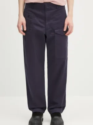 Human Made spodnie bawełniane Straight Cargo Pants męskie kolor granatowy proste HM29PT010