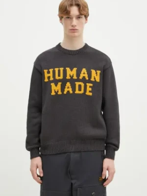 Human Made sweter bawełniany Lowgauge Knit Sweater męski kolor szary HM29CS001
