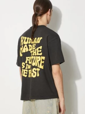 Human Made t-shirt bawełniany Graphic męski kolor czarny z nadrukiem HM27TE013