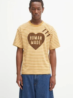 Human Made t-shirt bawełniany Knitted męski kolor beżowy wzorzysty HM29CS031