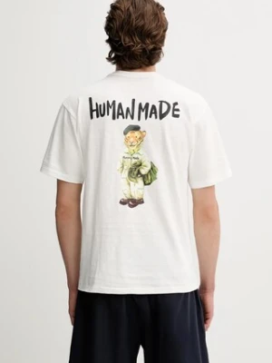 Human Made t-shirt bawełniany Knitted męski kolor biały z nadrukiem HM29TE013